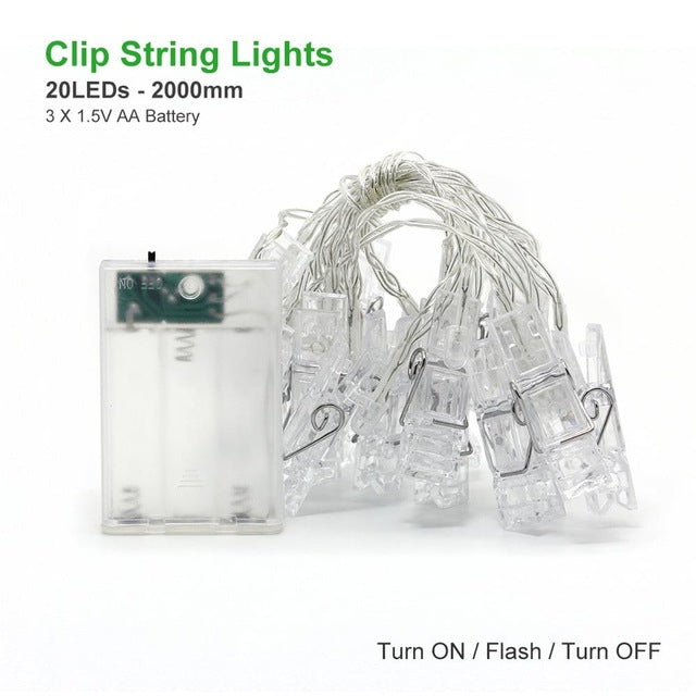 String Lights Card Photo Clip