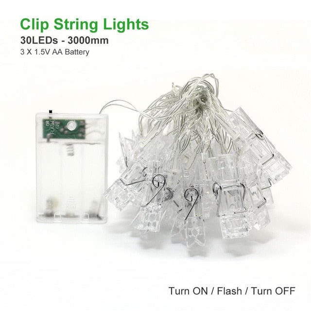 String Lights Card Photo Clip